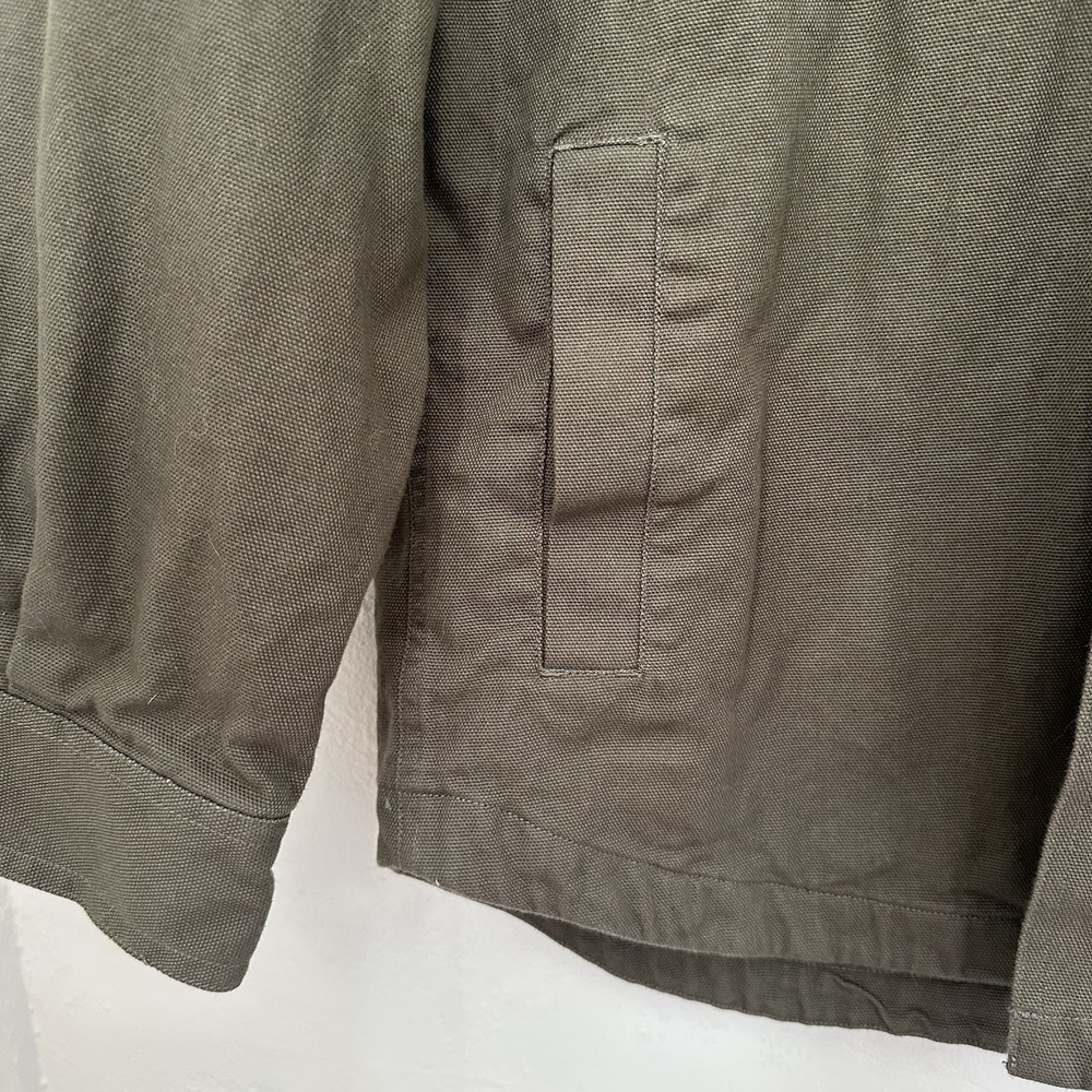 Duluth Trading Co Fire Hose Shirt Jacket Mens large Olive Green Flannel Lined - Picture 5 of 13